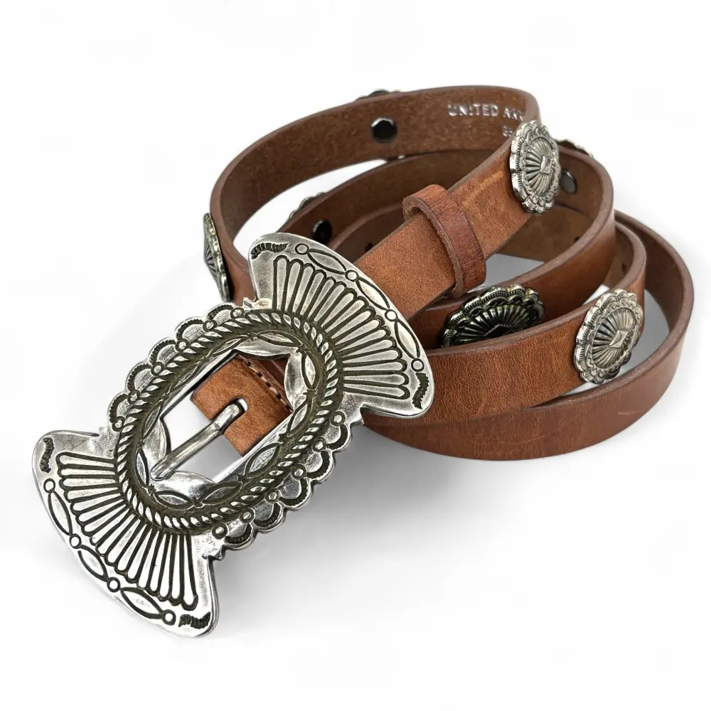 UNITED ARROWS ユナイテッドアローズ JOKER FIRENZE コンチョ レザーベルト 85cm ブラウン