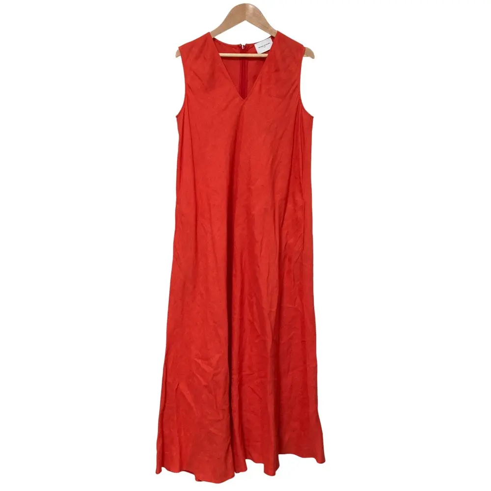 UNITED ARROWS ユナイテッドアローズ UWCC LINEN Vネック ワンピース 38サイズ オレンジ