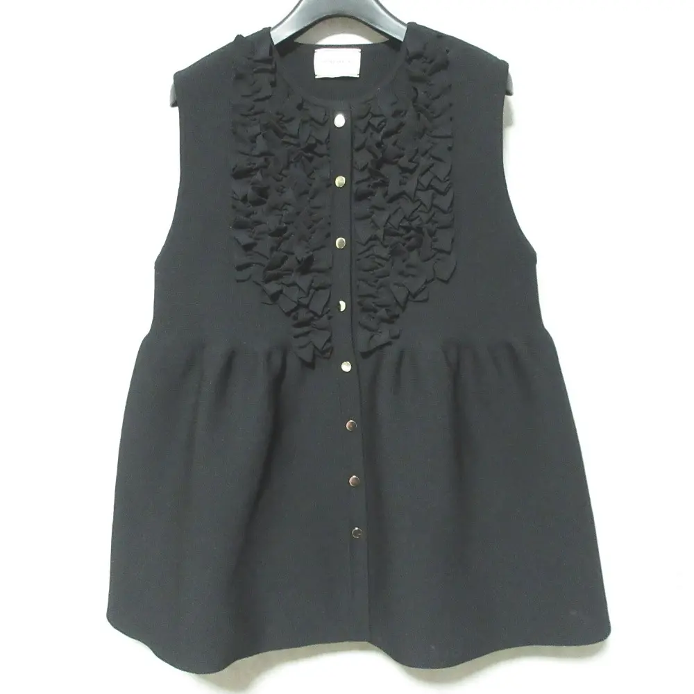 UNITED ARROWS ユナイテッドアローズ ミニフリルニットベスト 1518-106-1727 ブラック