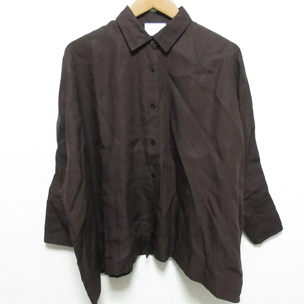 25SS UNITED ARROWS ユナイテッドアローズ リネン ドルマン シャツ ブラウス 1511-144-2252 ダークブラウン