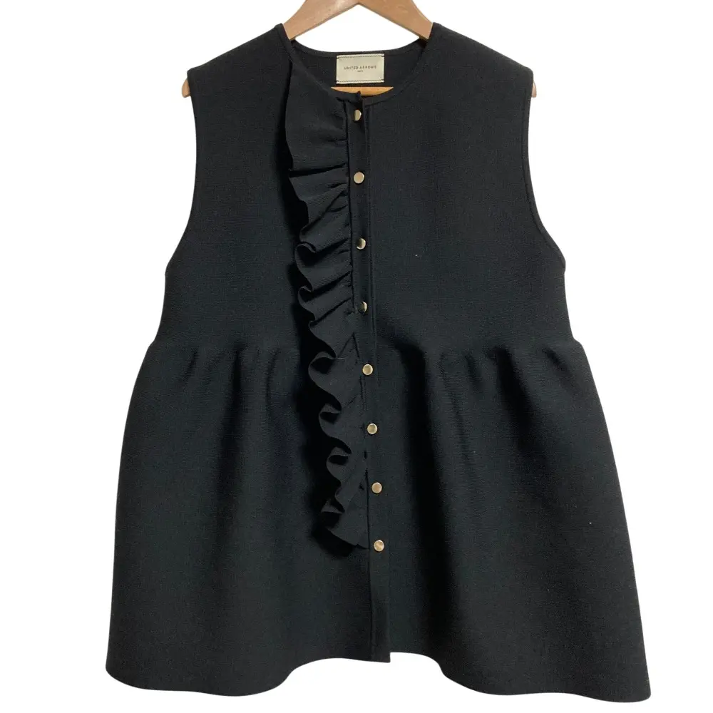 UNITED ARROWS ユナイテッドアローズ P フリル ニットベスト 1518-106-1575 ブラック