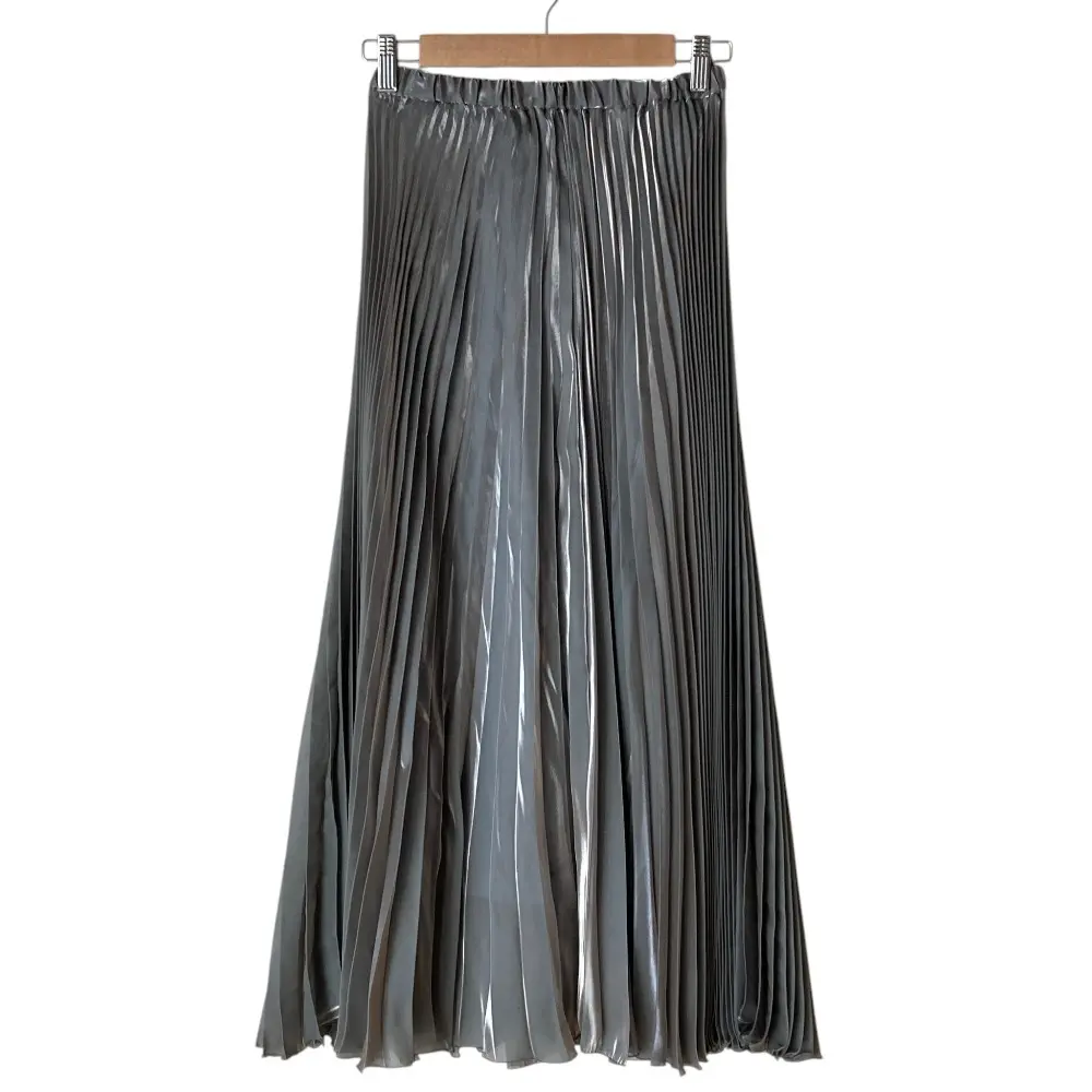 UNITED ARROWS ユナイテッドアローズ プリーツ ロングスカート 1524-270-4777 サイズ38 グレー