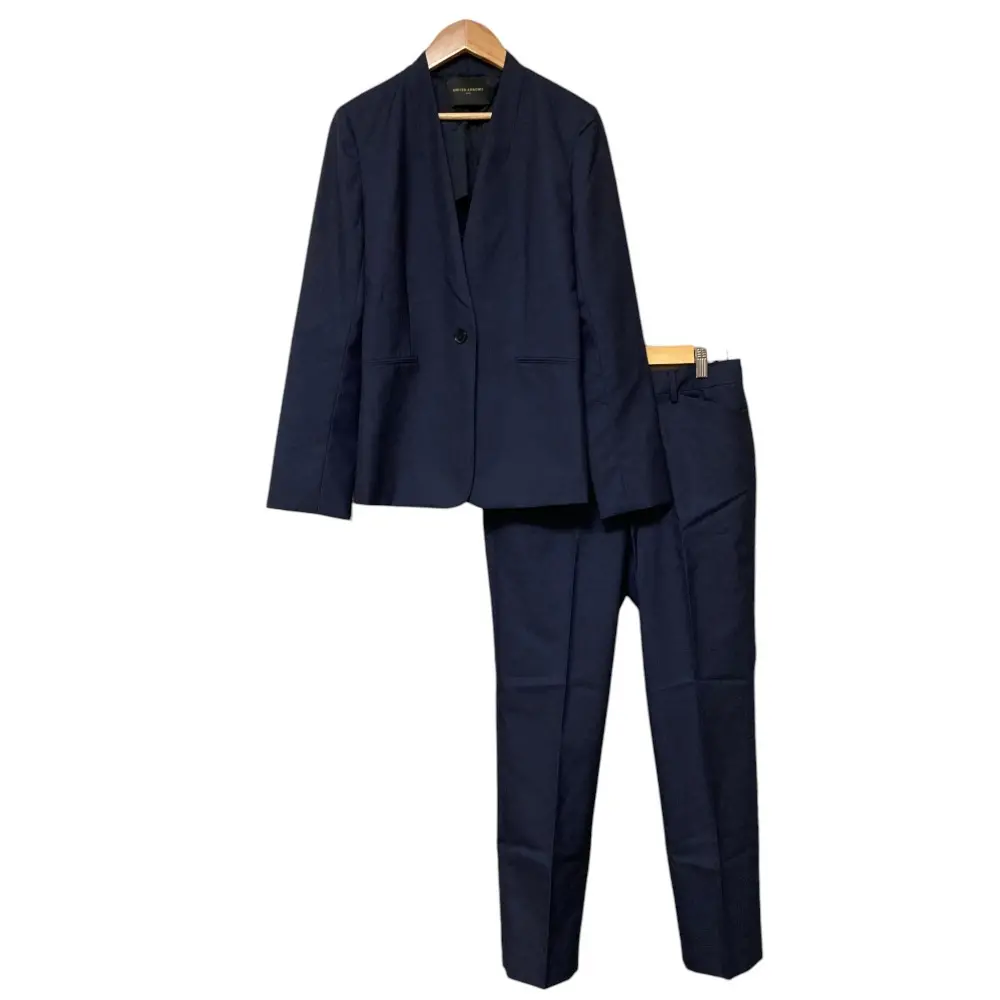25SS UNITED ARROWS ユナイテッドアローズ CANONICO ノーラペル ジャケット パンツ セットアップ スーツ サイズ40 ネイビー