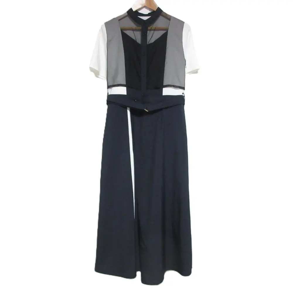 24SS UNITED TOKYO ユナイテッドトウキョウ シアードリームブロッキングワンピース 2 ブラック ホワイト ネイビー