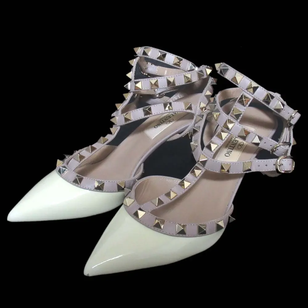 VALENTINO GARAVANI ヴァレンティノガラヴァーニ ロックスタッズ グラディエーター ストラップ ミュール パンプス 34 21cmの買取実績【2025年4月買取】