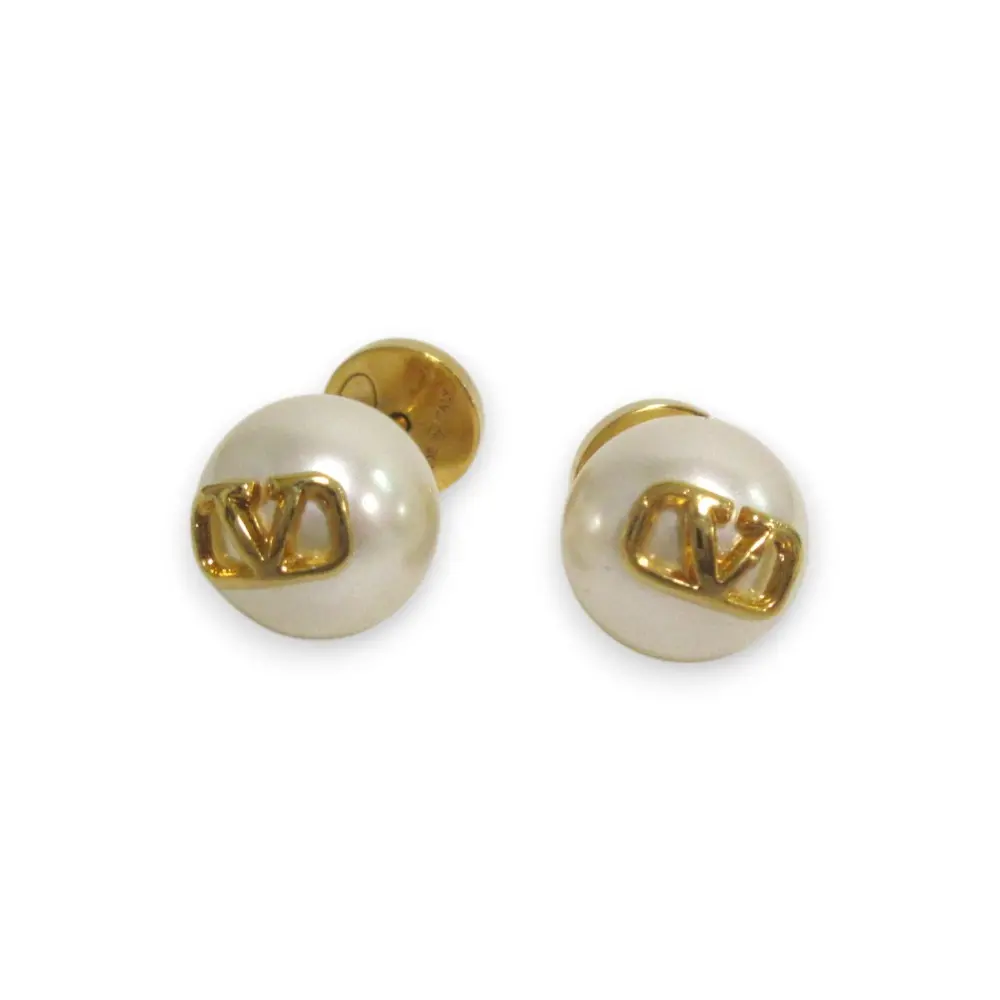 VALENTINO ヴァレンティノガラヴァーニ Vロゴ シグネチャー パールピアス アクセサリー ゴールド×ホワイトの買取実績【2024年10月買取】