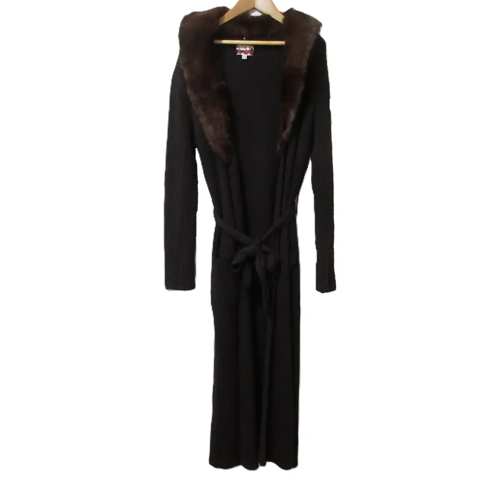 VAL by VALENTINO ヴァルバイヴァレンティノ ファー ニットコート カーディガン コーディガン サイズ9 ブラウン