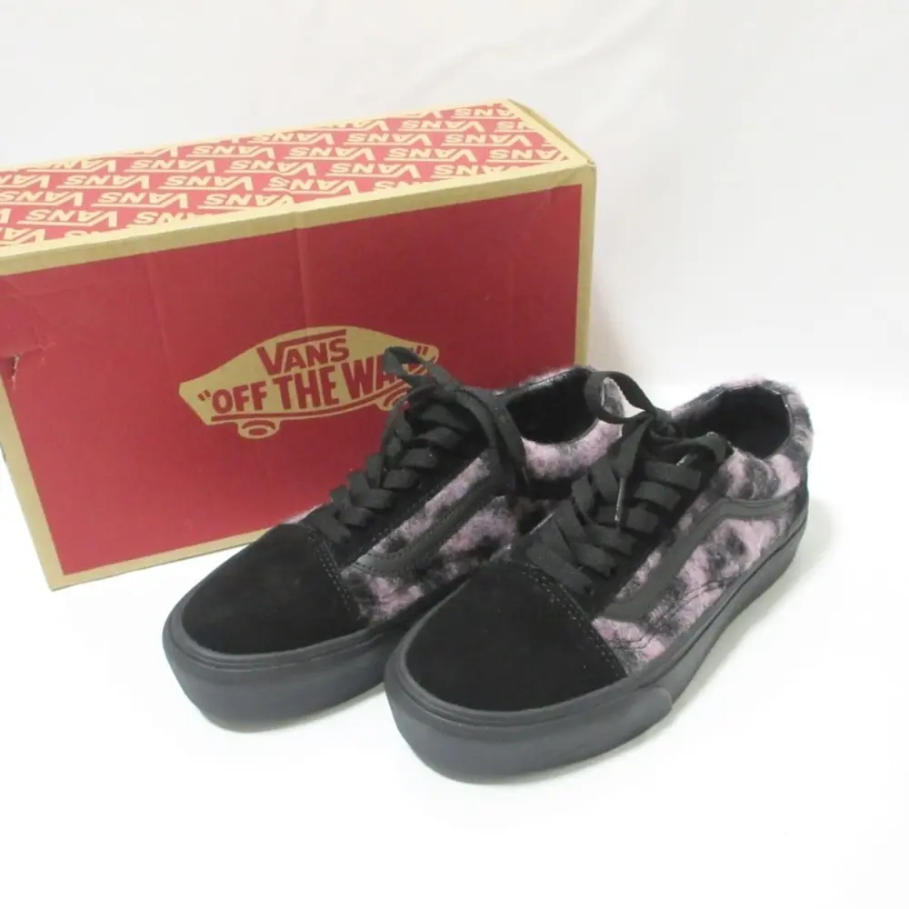 VANS バンズ オールドスクールプラットフォーム レオパードコンビ ローカット スニーカー 23.5cm ブラック×ピンク