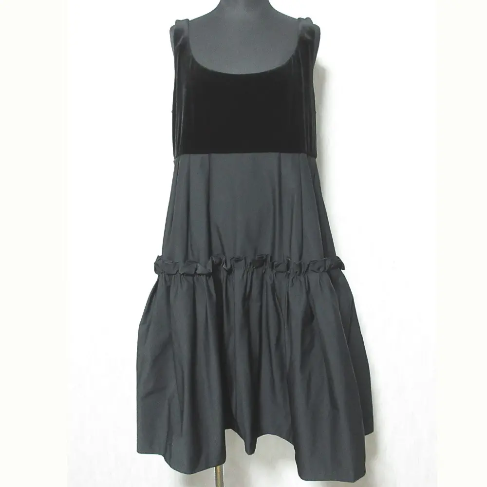 VELOUR NOIR ベロアノワール フォクシーニューヨーク レベッカ ノースリーブ ひざ丈 フレア ワンピース 28180 42 ブラック