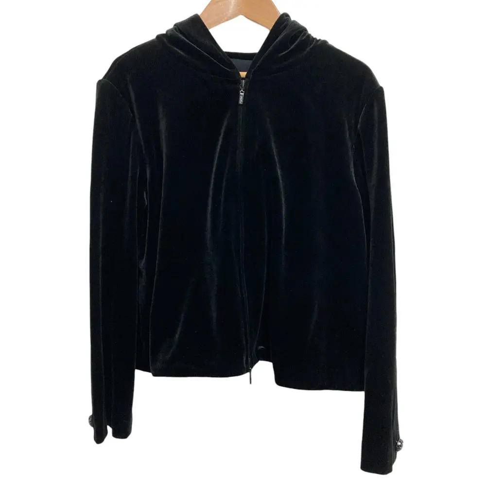 VELOUR NOIR by FOXEY NEWYORK  ベロアノワール by フォクシーニューヨーク ベロアジップパーカー 40137 サイズ40 ブラック