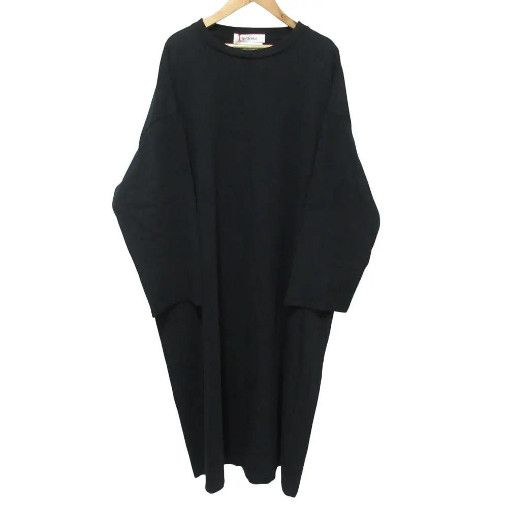 Veritecoeur ヴェリテクール 長袖 天竺カットソー ロングワンピース F ブラック