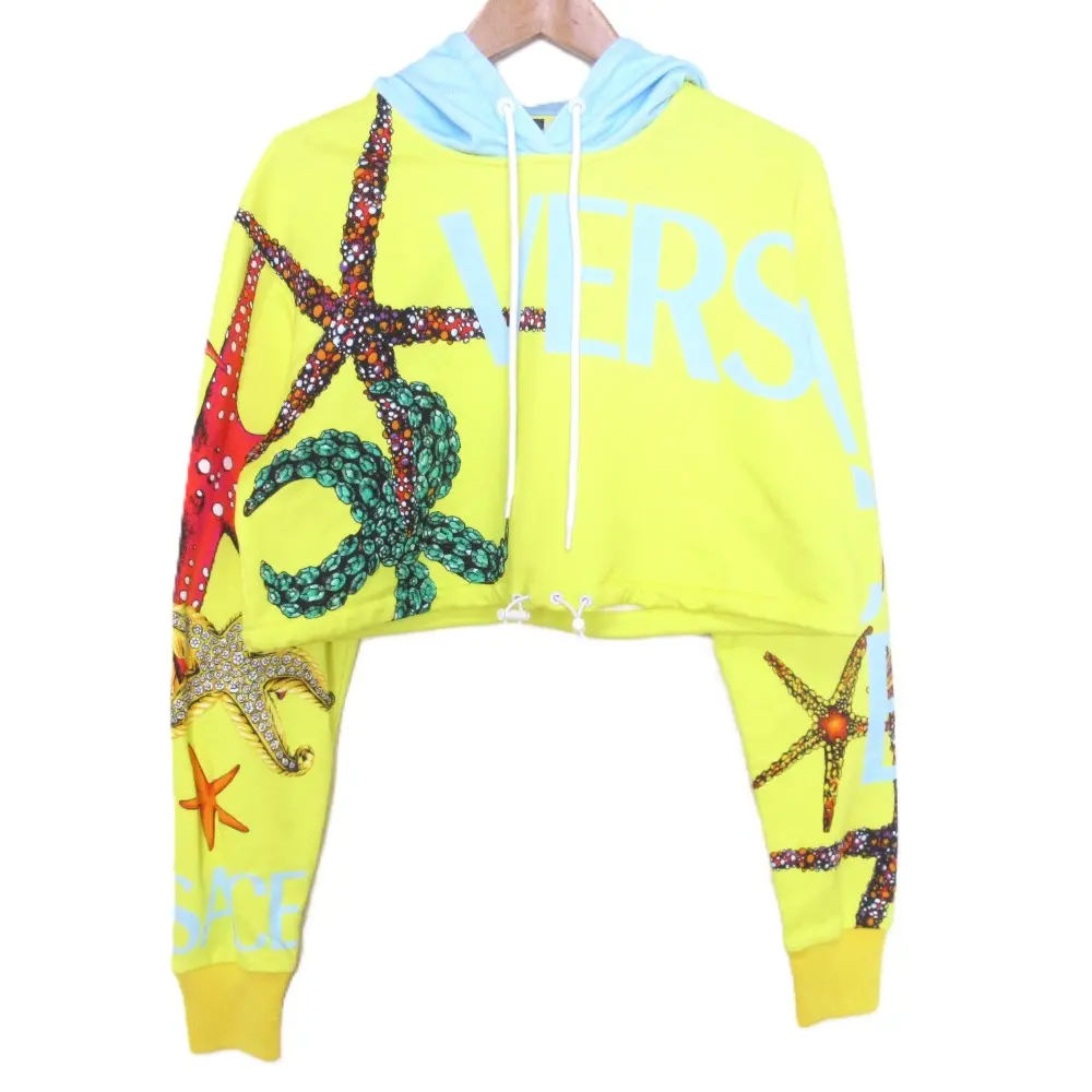 VERSACE ヴェルサーチ マリンプリント ショートパーカー 38 イエロー