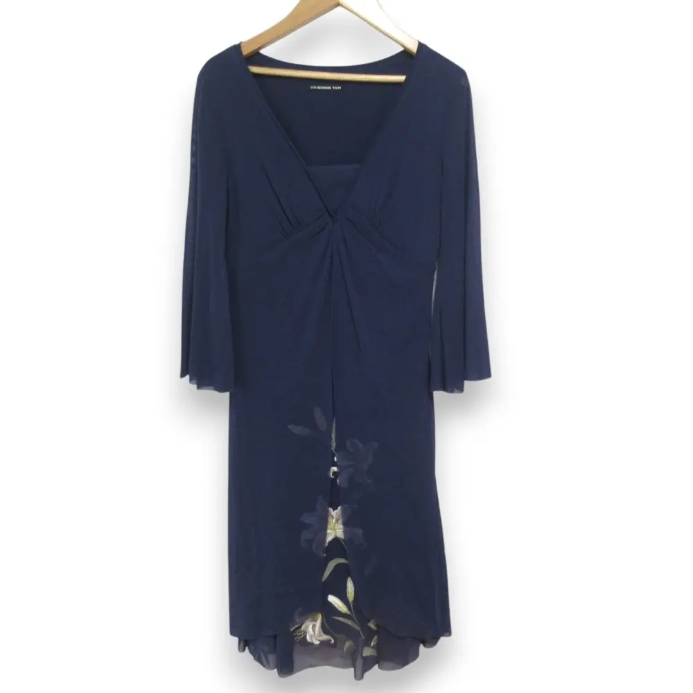 VIVIENNE TAM ヴィヴィアンタム パワーネット フラワー刺繍 Vネック