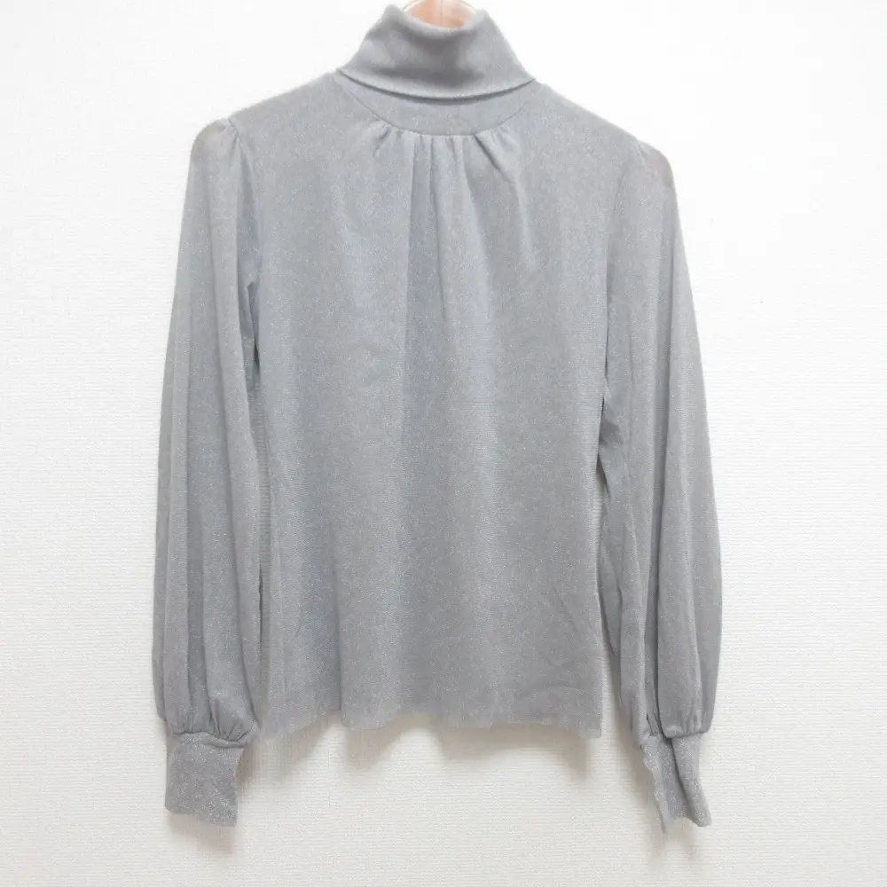 VIVIENNE TAM ヴィヴィアンタム ラメ パワーネット 長袖 ハイネック プルオーバー レイヤード カットソー サイズ1 グレー
