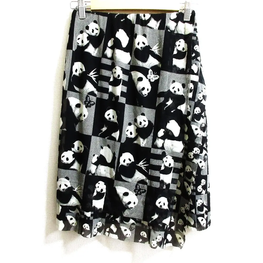 VIVIENNE TAM ヴィヴィアンタム パンダ柄 パワーネット イージースカート サイズ0 ホワイト ブラック