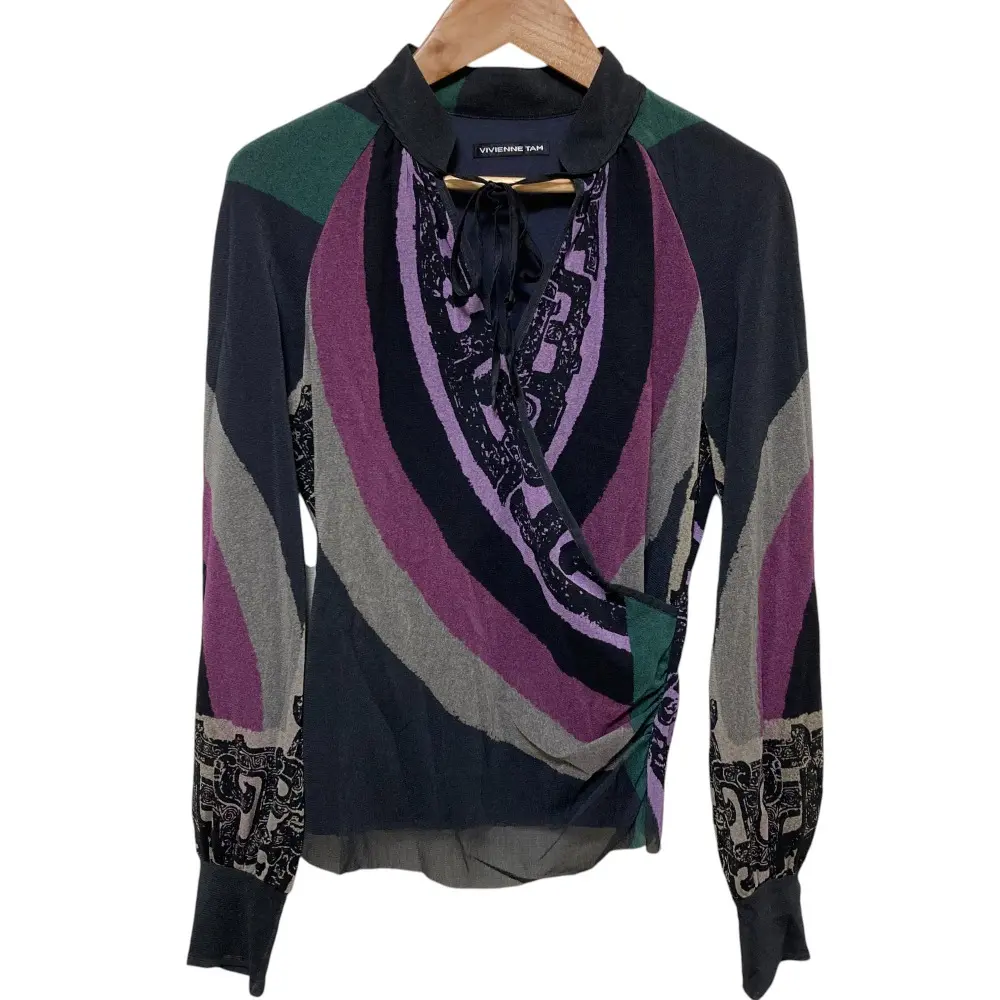 VIVIENNE TAM ヴィヴィアンタム カシュクール パワーネット カットソー サイズ1 ブラック×パープル