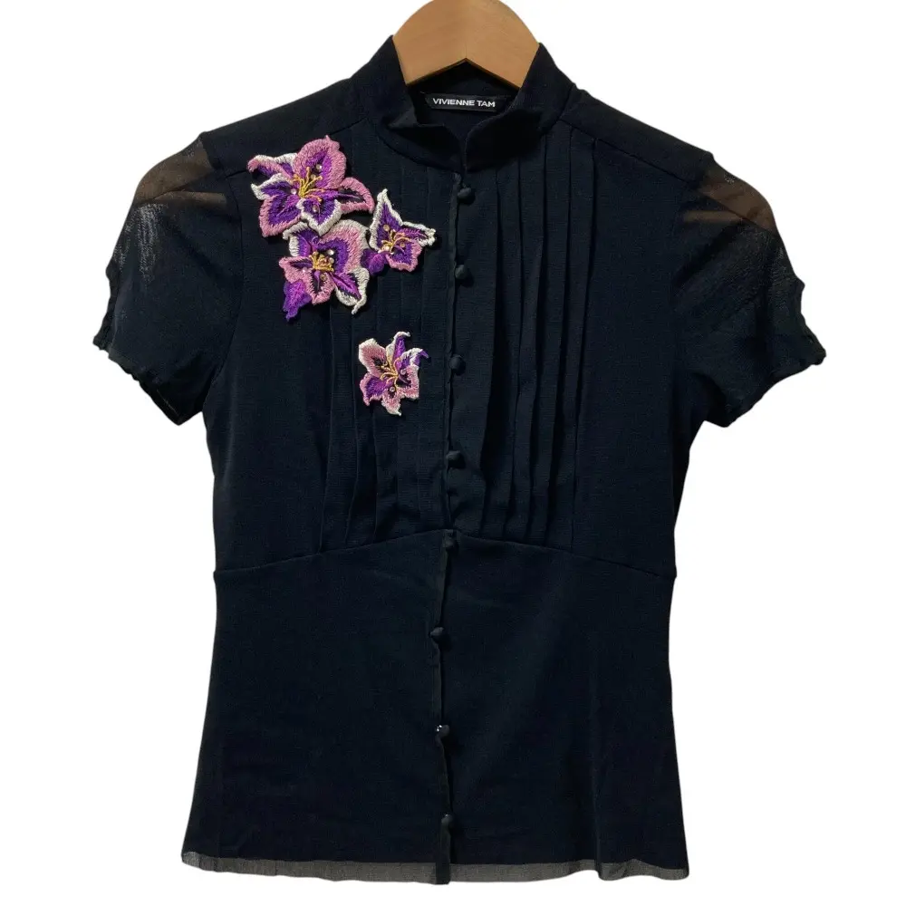 VIVIENNE TAM ヴィヴィアンタム パワーネット フラワーシャツ ブラウス