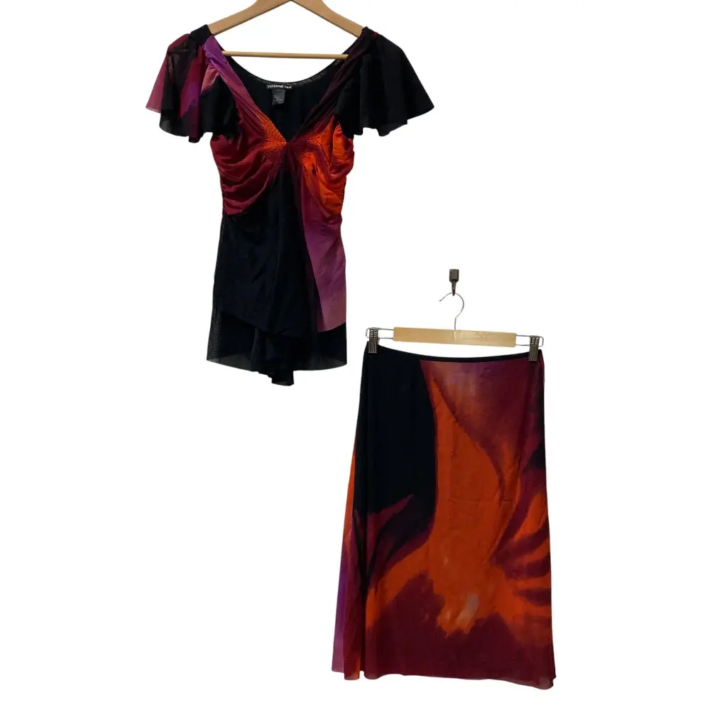 VIVIENNE TAM ヴィヴィアンタム パワーネット タイダイ トップス スカート セットアップ 0/1 マルチカラー