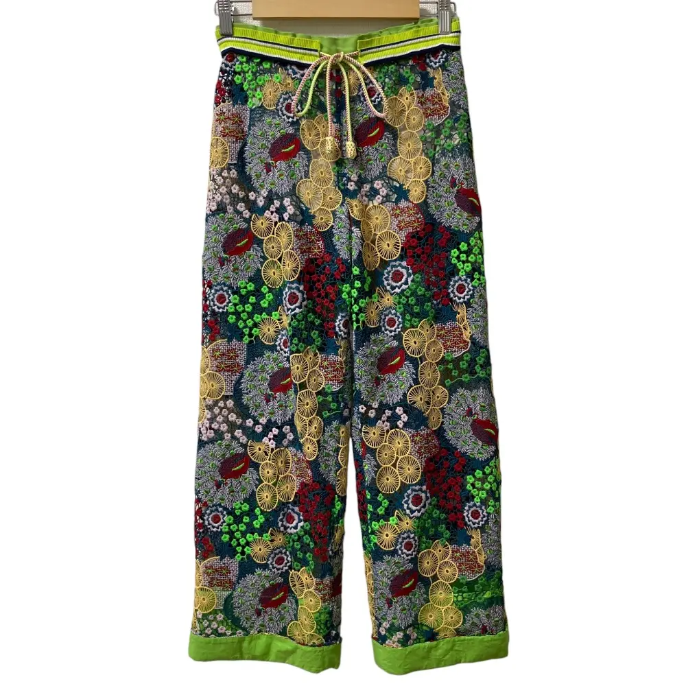 VIVIENNE TAM ヴィヴィアンタム フラワーレース イージーパンツ サイズ38 マルチカラー