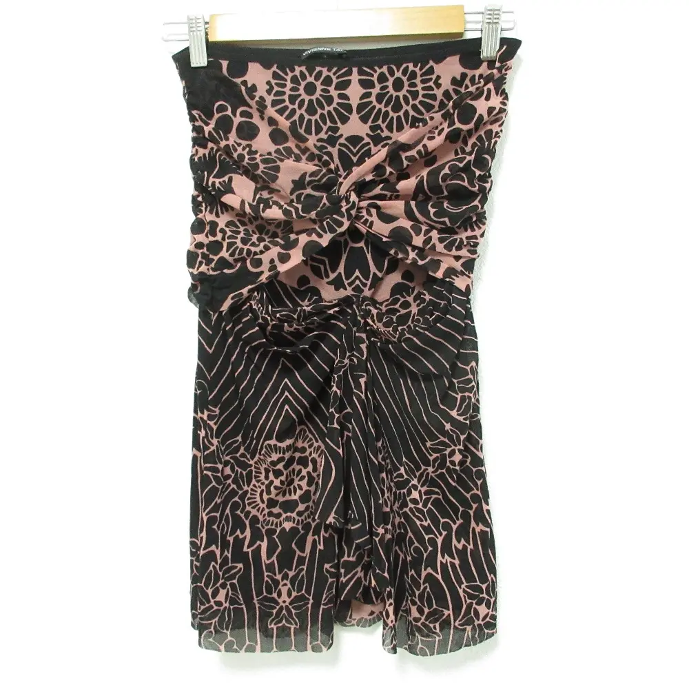 VIVIENNE TAM ヴィヴィアンタム パワーネット イージースカート サイズ0 ブラック ピンク