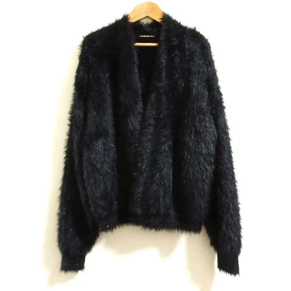 24AW VIVIENNE TAM ヴィヴィアンタム シャギーニットカーディガン サイズ38 ブラック