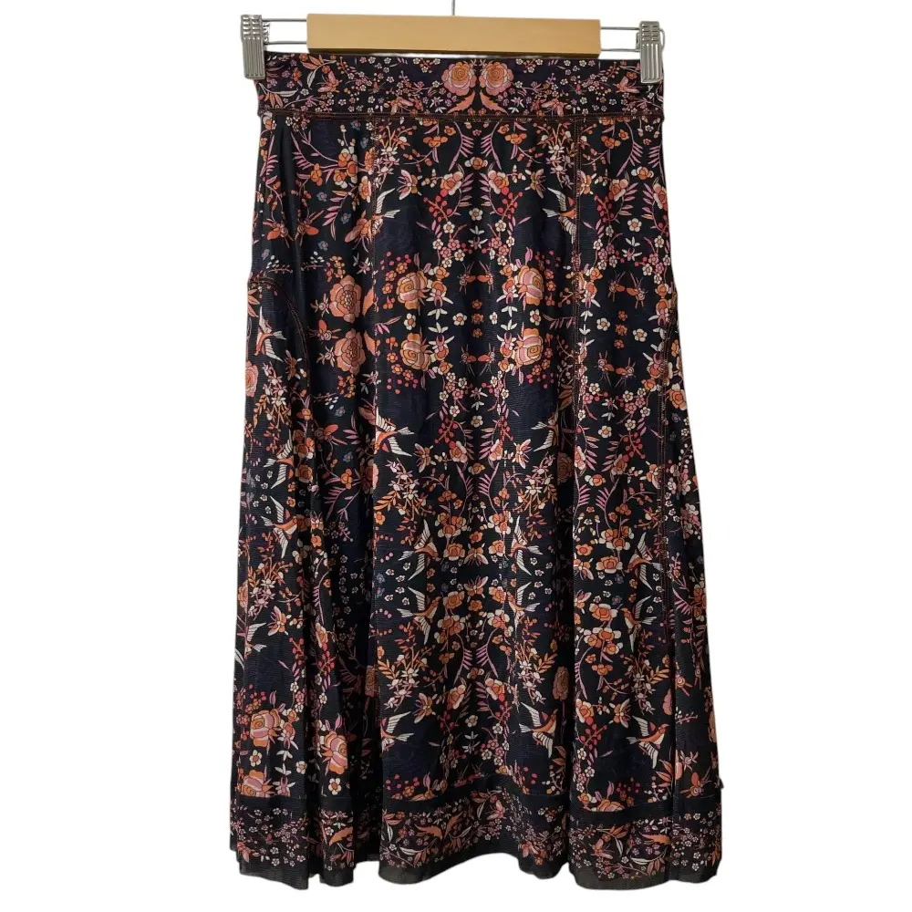 23AW VIVIENNE TAM ヴィヴィアンタム フラワープリント パワーネットスカート サイズ38 ブラック×マルチカラー