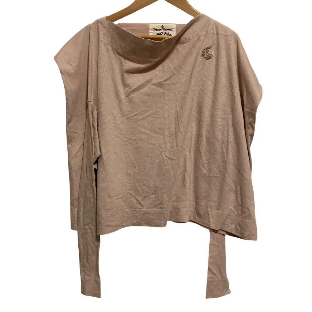 Vivienne Westwood ヴィヴィアンウエストウッドアングロマニア オーブ 刺繡 長袖 ボックスカットソー 38 ピンクベージュ