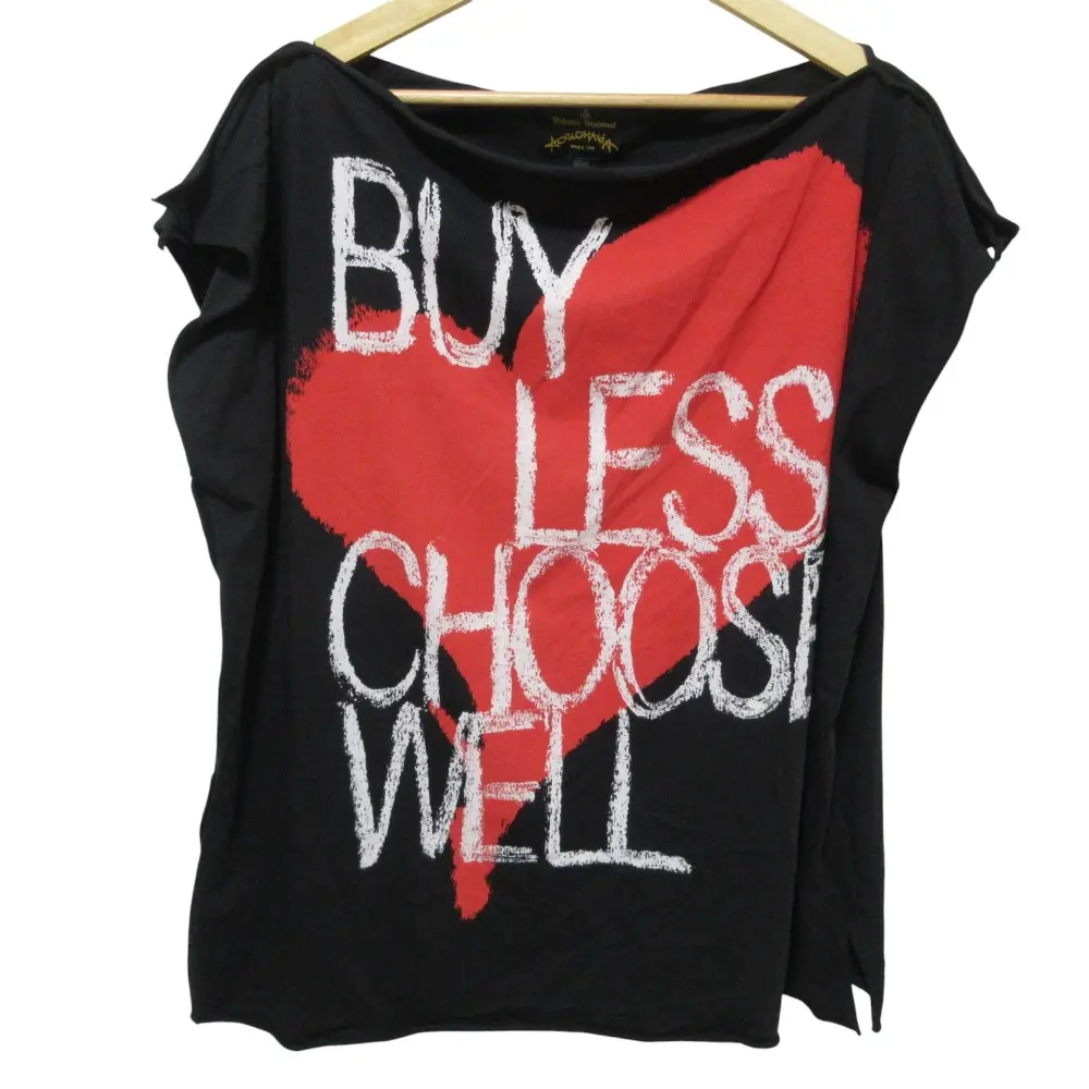 Vivienne Westwood ANGLOMANIA ヴィヴィアンウエストウッドアングロマニア ハートプリント Tシャツ カットソー OS ブラック