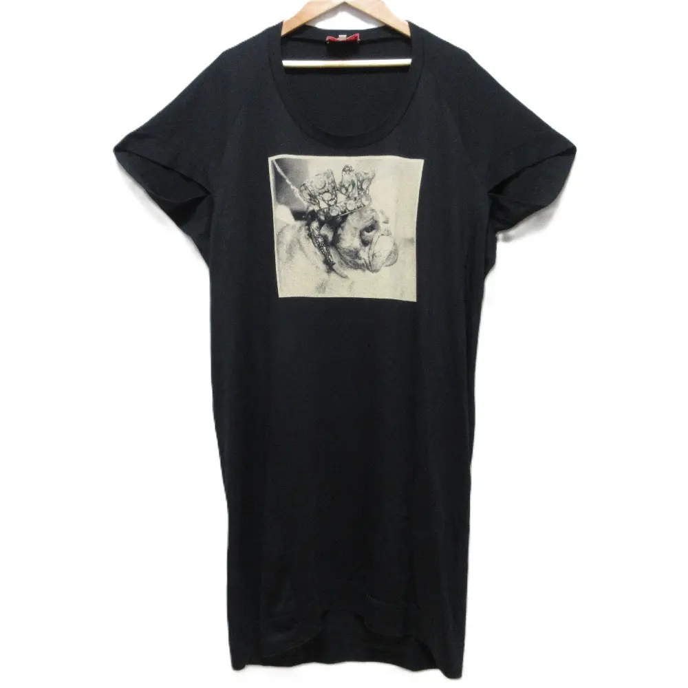 Vivienne Westwood ヴィヴィアンウエストウッドレッドレーベル イングリッシュブルドッグフォト カットソーワンピース 2 ブラック