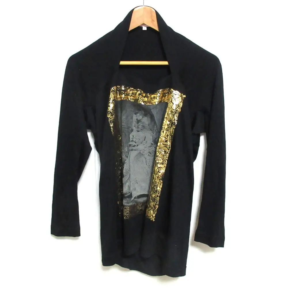 Vivienne Westwood RED LABEL ヴィヴィアンウエストウッドレッドレーベル サティア 額縁 猫フォト 変形ニットカットソー 2 ブラック