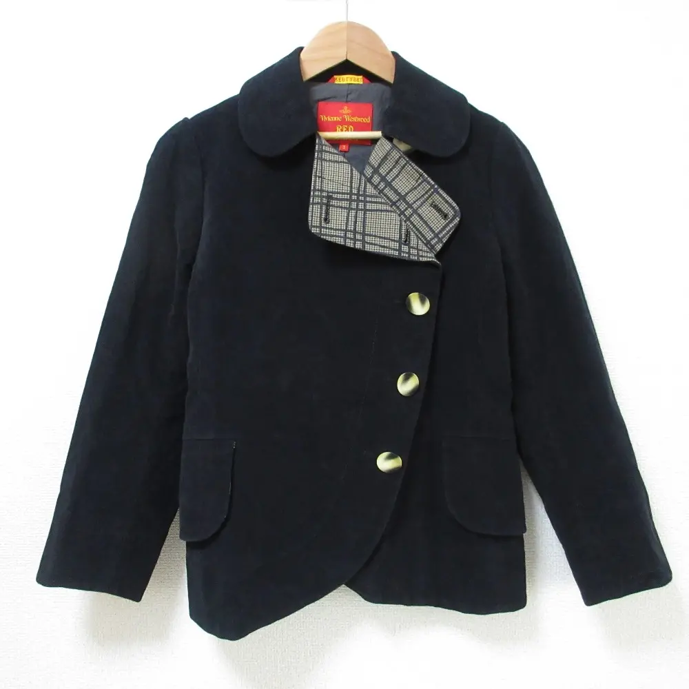 Vivienne Westwood REDLABEL ヴィヴィアンウエストウッド レッドレーベル モールスキン コットンジャケット 3 Lサイズ相当 ブラック