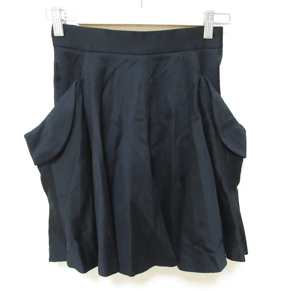 Vivienne Westwood RED LABEL ヴィヴィアンウエストウッドレッドレーベル オーブボタン 変形 フレア ミニスカート 1 ブラック