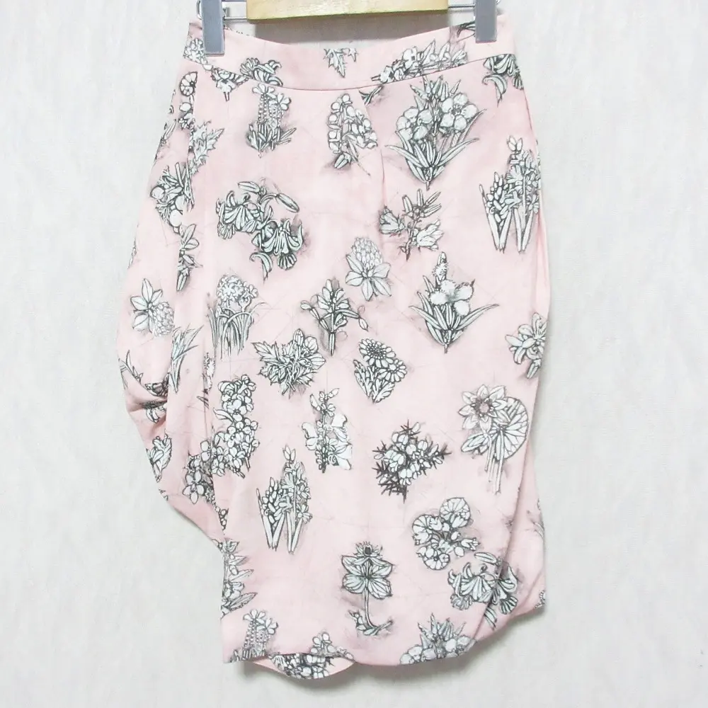 Vivienne Westwood RED LABEL ヴィヴィアンウエストウッドレッドレーベル フラワープリント ミディ丈 変形スカート 42 ピンク