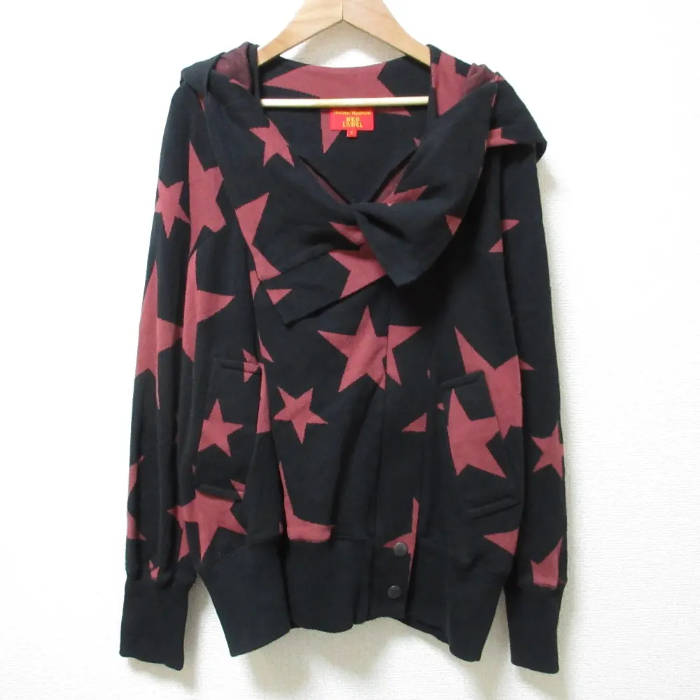 Vivienne Westwood RED LABEL ヴィヴィアンウエストウッドレッドレーベル スター 星柄 フーディー パーカー ジャケット 1 ブラック