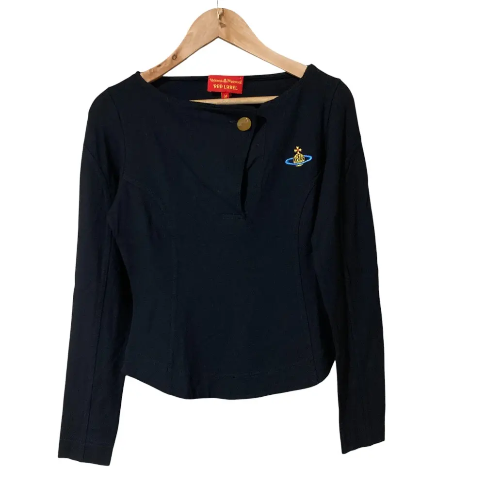 Vivienne Westwood ヴィヴィアンウエストウッドレッドレーベル オーブ刺繍 ロングスリーブ カットソー プルオーバー M ブラック