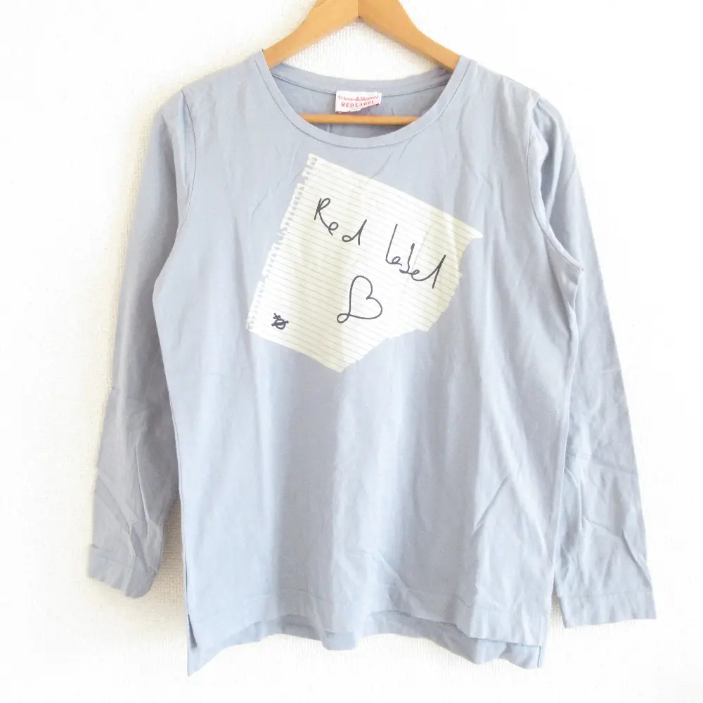 Vivienne Westwood ヴィヴィアンウエストウッドレッドレーベル ロゴ プリント 長袖 クルーネック Tシャツ カットソー 2 ライトブルー