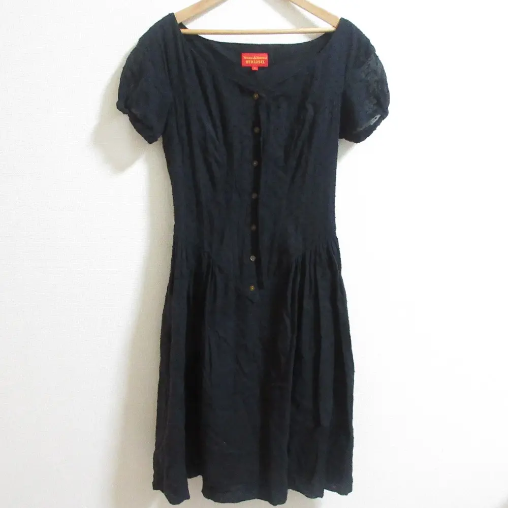 Vivienne Westwood RED LABEL ヴィヴィアンウエストウッドレッドレーベル 半袖 フレアワンピース サイズ2 ブラック