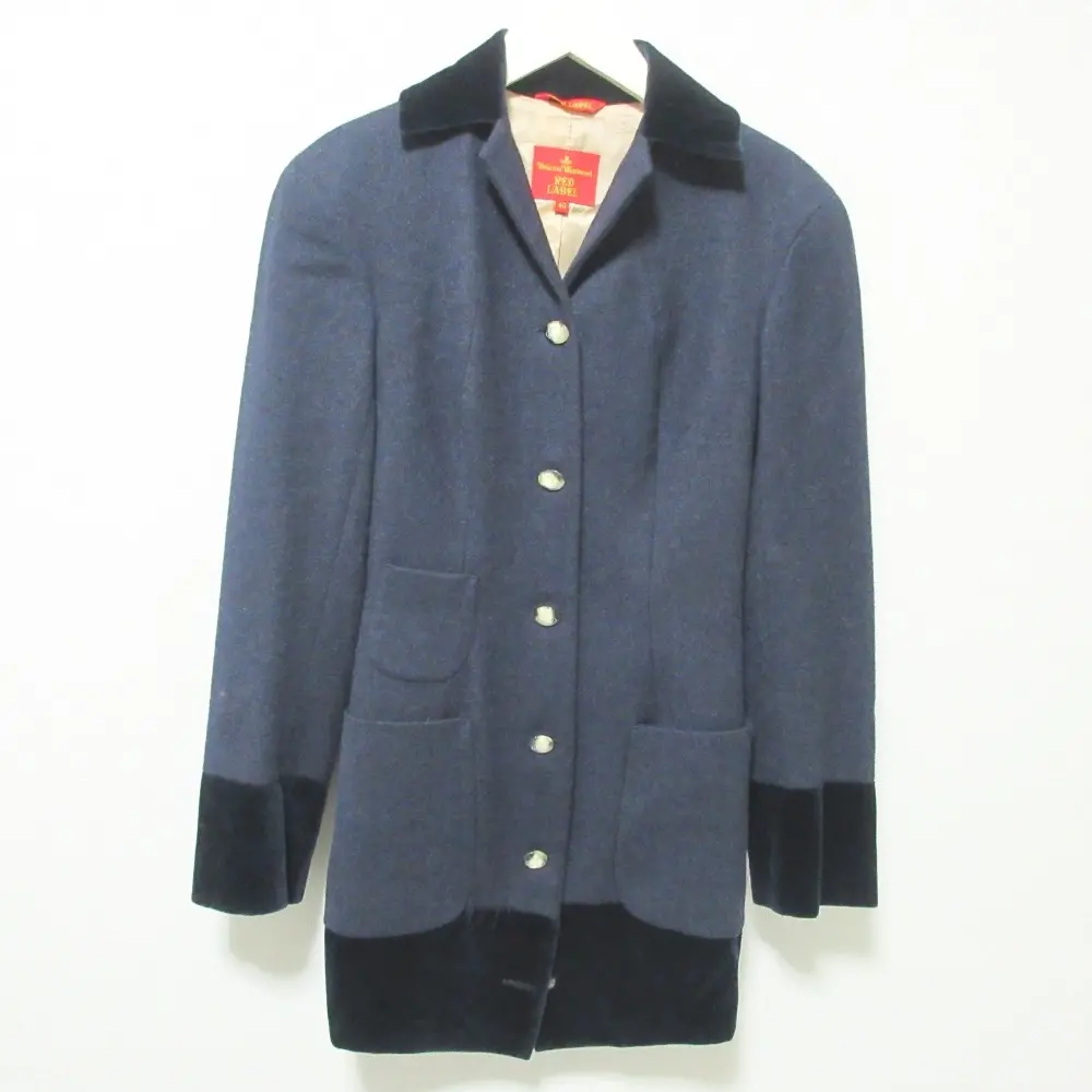 99AW Vivienne Westwood RED LABEL ヴィヴィアンウエストウッド ヴィンテージ オーブボタン チェスターコート 40 ネイビー