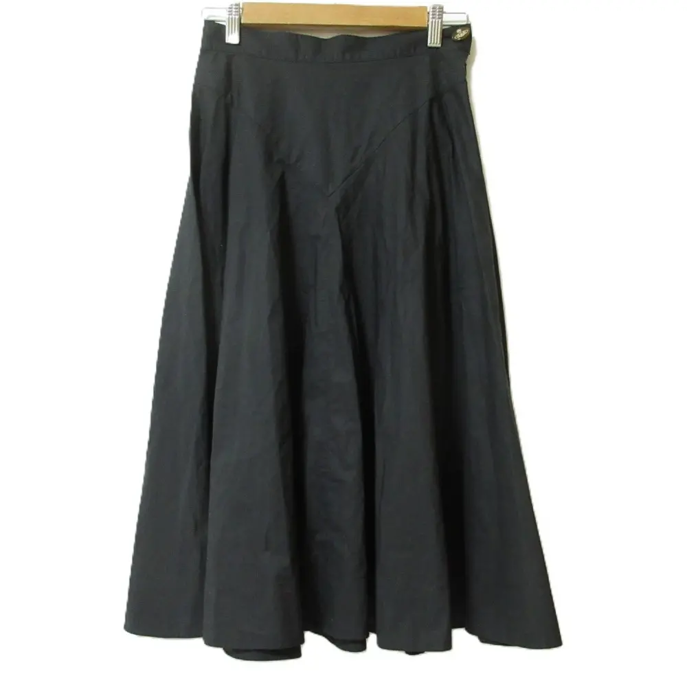 Vivienne Westwood RED LABEL ヴィヴィアンウエストウッドレッドレーベル オーブボタン ロング フレアスカート サイズ2 ブラック