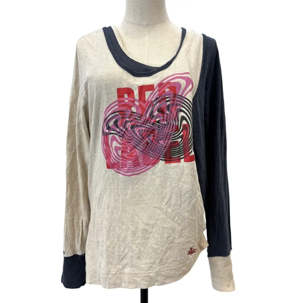 Vivienne Westwood ヴィヴィアンウエストウッド レッドレーベル 変形 レイヤード ニットカットソー サイズ00 キナリ