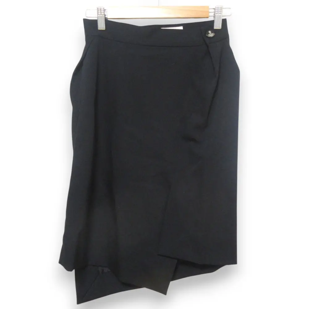 Vivienne Westwood ヴィヴィアンウエストウッド レッドレーベル オーブボタン アシンメトリー スカート 2 ブラック