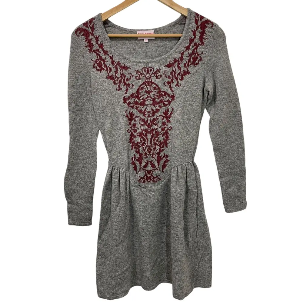 Vivienne Westwood red label ヴィヴィアンウエストウッドレッドレーベル オーブ 長袖 ニット ワンピース 2 グレー