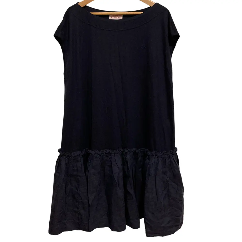 Vivienne Westwood ヴィヴィアンウエストウッドレッドレーベル フレンチスリーブ ティアード チュニック ワンピース 2 ネイビー