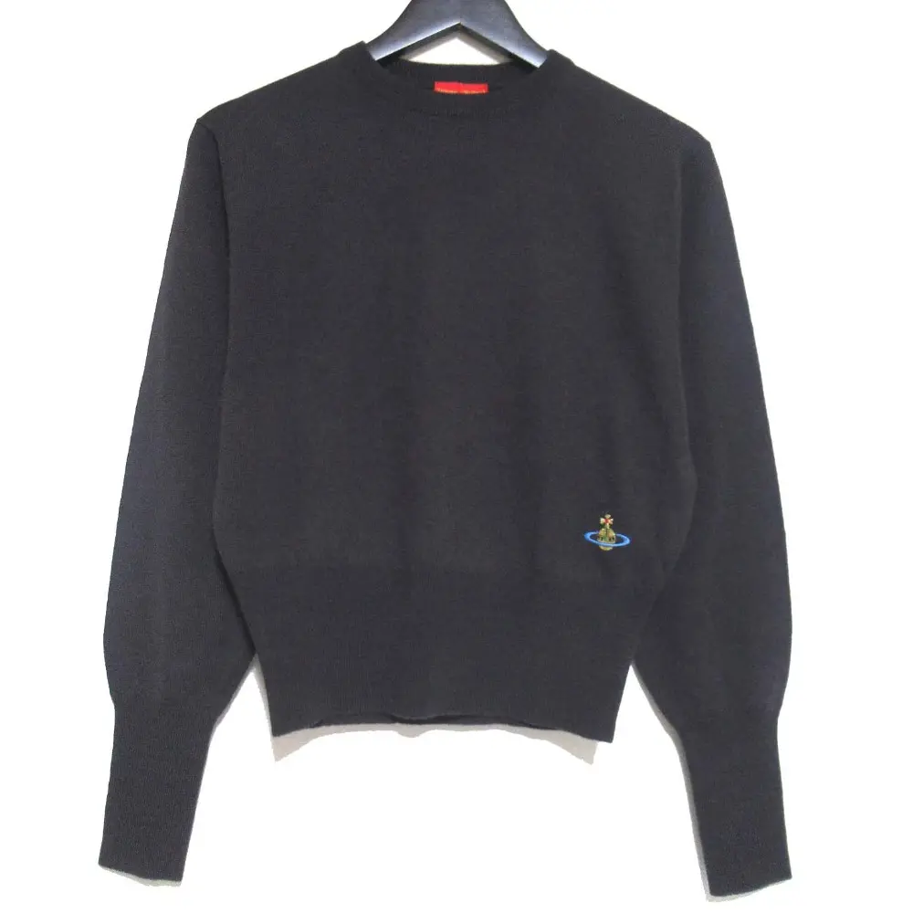 99AW Vivienne Westwood RED LABEL ヴィヴィアンウエストウッド オーブ刺繍 長袖 ニット セーター チャコールグレー
