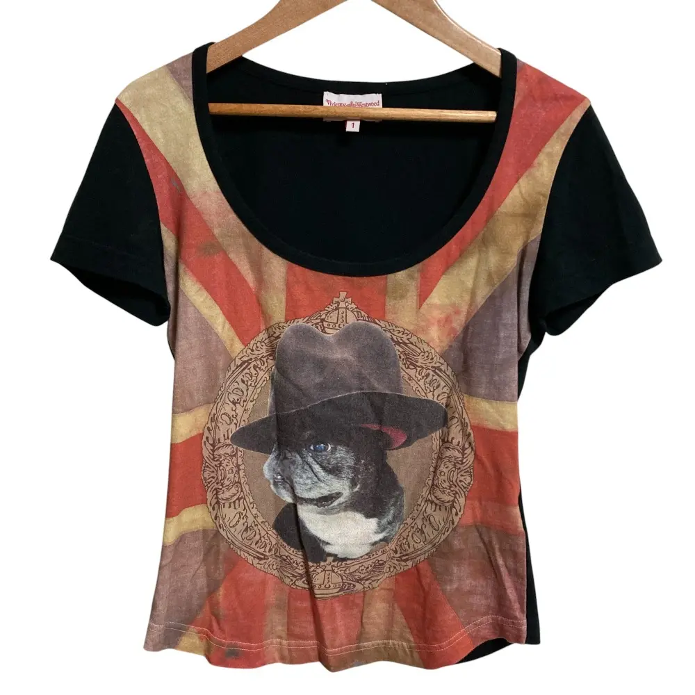 Vivienne Westwood ヴィヴィアンウエストウッドレッドレーベル ユニオンジャック ミニラ Tシャツ カットソー サイズ1 ブラック