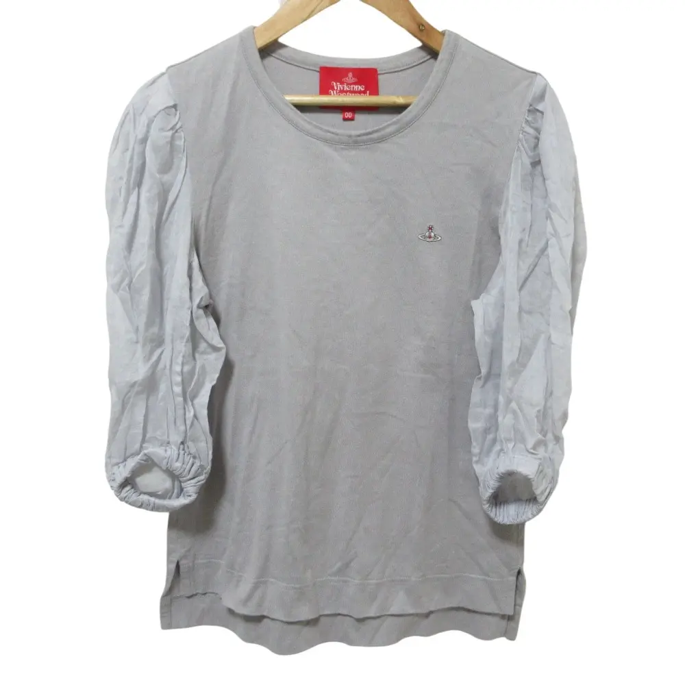 Vivienne Westwood RED LABEL ヴィヴィアンウエストウッド レッドレーベル 五分袖 シフォンスリーブ カットソー M グレー