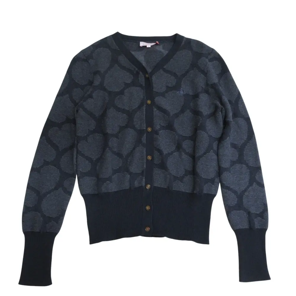 Vivienne Westwood RED LABEL ヴィヴィアンウエストウッド レッドレーベル ハートジャガード ニットカーディガン 2 ブラック