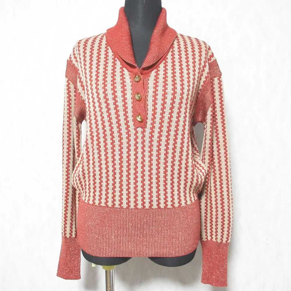 Vivienne Westwood RED LABEL ヴィヴィアンウエストウッド レッドレーベル ショールカラー ニットセーター 2 オレンジレッド系
