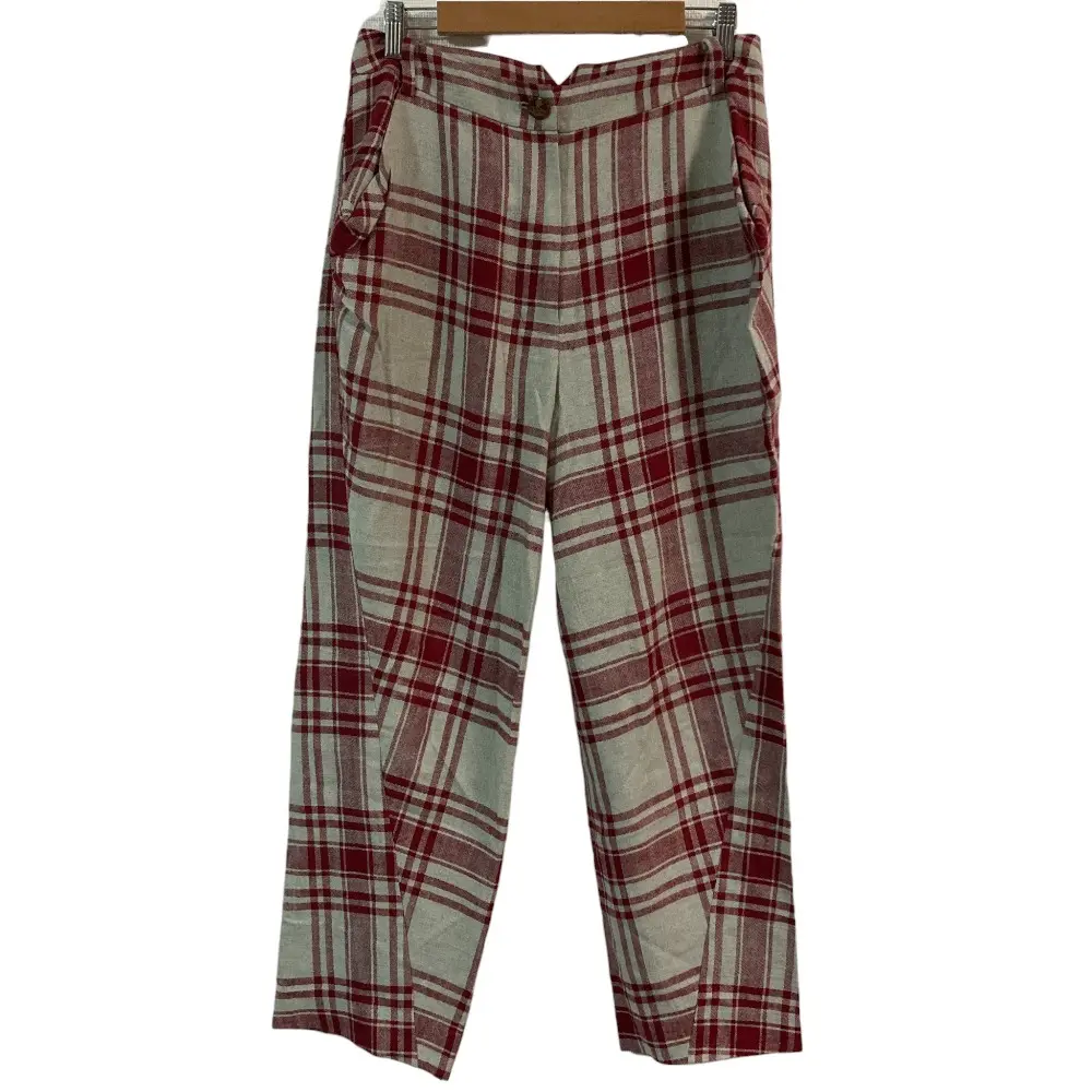 Vivienne Westwood ヴィヴィアンウエストウッド レッドレーベル チェック ワイドパンツ スラックス サイズ3 レッド グレージュ