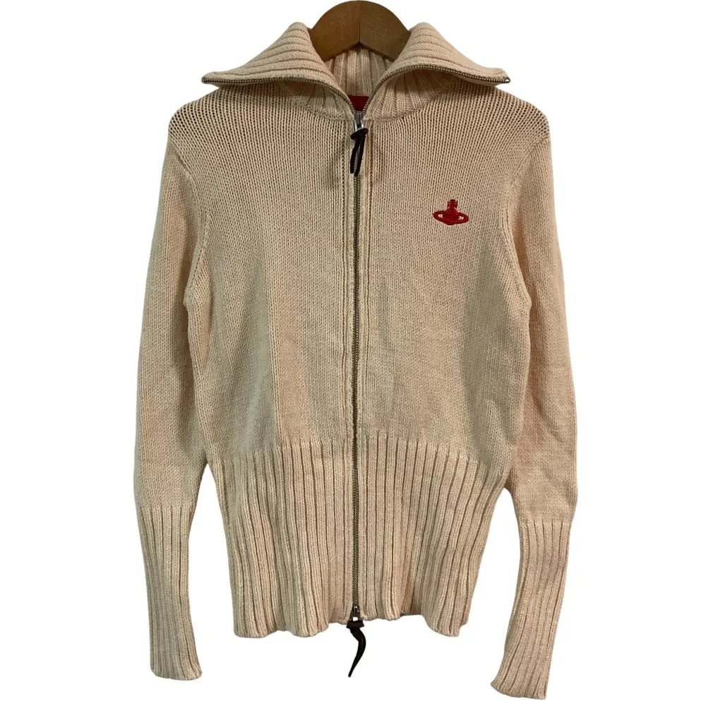 Vivienne Westwood ヴィヴィアンウエストウッド レッドレーベル オーブ刺繍 ニット ジャケット サイズ2 アイボリー